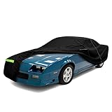 Waterproof Car Cover Compatible with Chevrolet Camaro 1982-2002 2 Door Coupe, Oxford Black All Weather Classic Car Covers with Inner Cotton for Snow Rain Paint Protection(RS SS Z28)