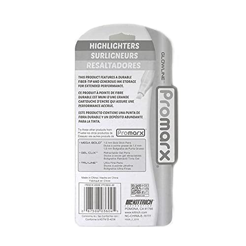Promarx Glowline Pocket Highlighter Sticks, Yellow, 4 Count #TOP5
