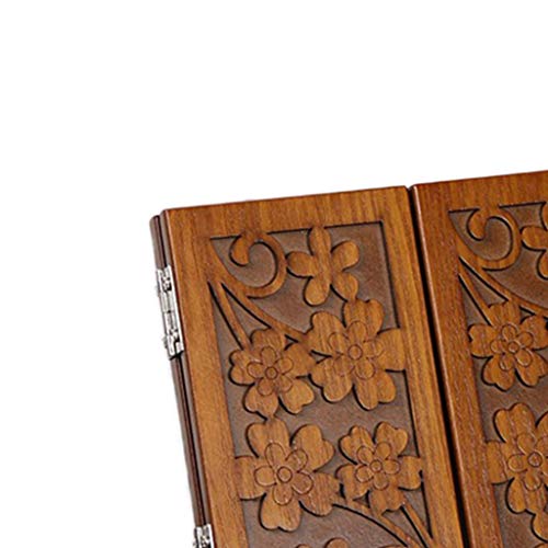 1-Piece Makeup Mirror, Wooden Vanity Mirror with leaf Carved design, Foldable Retro Panoramic Desktop Mirror for Bedroom & Living Room, Brown, Adjustable Angle - Image 8