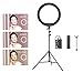 AMBITFUL Ring Light RL-480 18in Ring Light Lamp 60Ws 3000~6000K 480 Beads LED with 180cm Light Stand,Carrying Bag for Live Streaming/SLR Camera/Phone Video Shooting (2PCS)