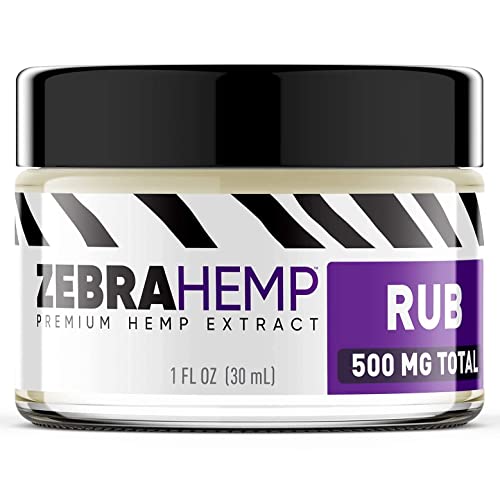 ZEBRA HEMP Topical Natural Joint & Muscle Pain Discomfort Relief Rub/Cream/Salve - Soothing Topical Gel Providing Relief for Sore Muscles -500 mg