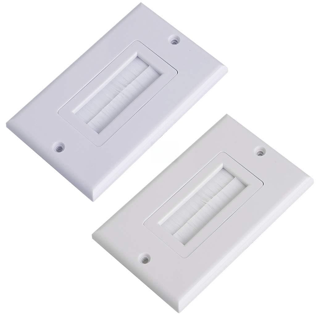 jojnsha 1 Single Gang Bristles Brush Wall Plate Port Insert Outlet Mount Panel