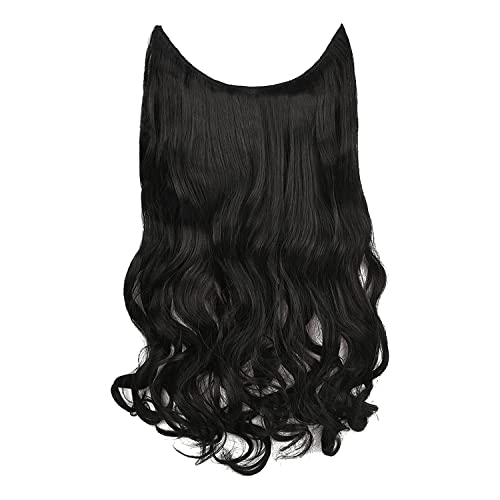 Image of Women Hair Extension Long Curly Black 18 To 20 Inches Hairpiece With 5 BB Clip /Hair Extension for Women Party /Halloween /Christmas