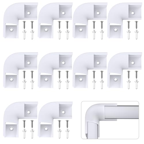 HOMMAND 90 Degrees Corner Connector 10 Pcs, LED Profile Corner Connectors, 90 Degrees LED Channel Corner Connectors for V Shape LED Aluminium Profile, Screws Included