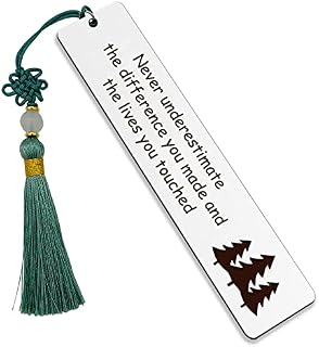 HUBAO Inspirational Quote Metal Bookmark Tassel Women Men Friends Teens Teacher Students Coworker Colleague Graduation Retirement Promotion Christmas Birthday Gifts