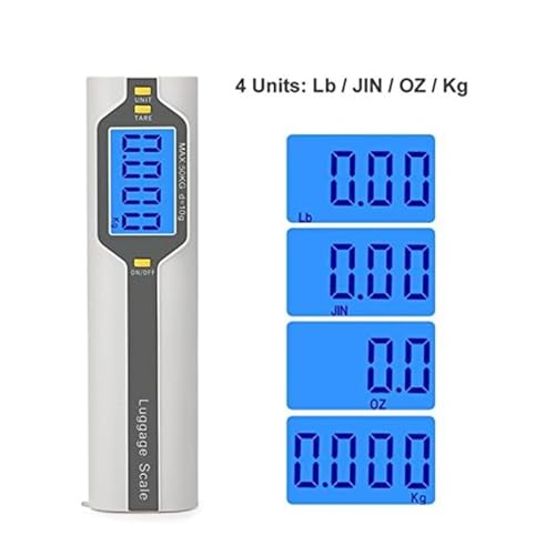 Digital Luggage Scale by XBWEI - 50kg x 10g Precision, Portable Hanging Hook & Tape Measure, Ideal for Travel, Suitcase & Bag Weight Measurement