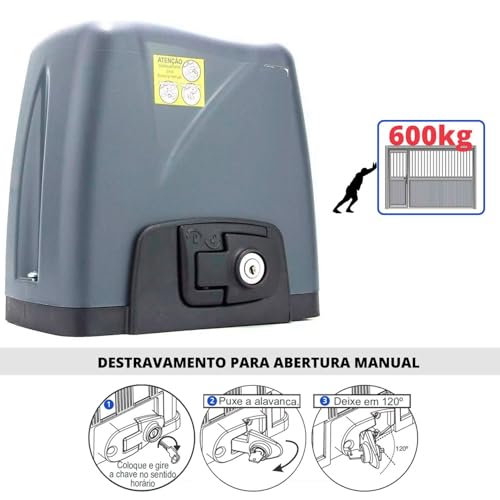 Motor Para Portão Eletrônico Dz Nano 36 Turbo 600kg 1/4 HP Rossi - Sem cremalheiras (220)