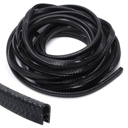 Aoyswuz 5 M Perfil Goma Protector Bordes 10 x 6.5 mm Protector de Puerta de Coche U Rango de Sujeción 1-2 mm para la Mayoría de Los Coches