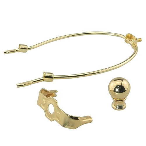 Image of 8inch Lamp Harp Holder Lamp Harp Kit Detachable Lamp Shade Bracket Holder DIY Lighting Accessories with with 1-1 /2 Inch Finial Ball Knob Lamp Shade Finial for Table and Floor Lamps