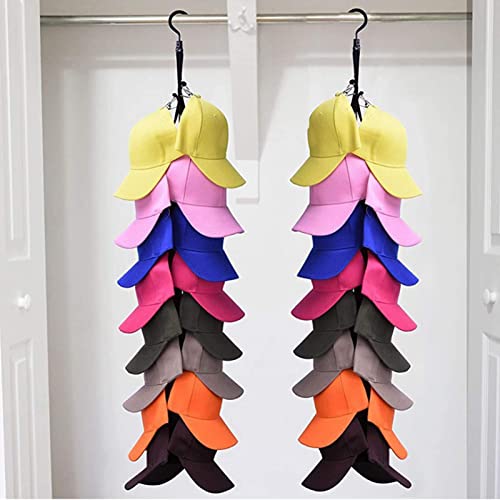 BetterJonny 2Pcs Cap Rack, Baseball Kappen Halter Verstellbar Tür Kappen mit 32 Clips Gestell Caps Halter Baseball Caps Organizer Schrank Hängend Kappen Organizer Hängend Kappen Halter für Zuhause