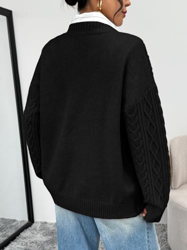 Trendy Queen Oversized Cable Knit Sweaters for Women 2026 Fall Outfits — view 4