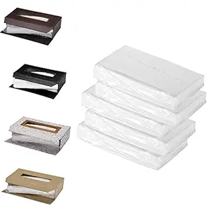 Ecoleatherette Tissue Refill for Leatherette Tissue Boxes (Pack of 5 Tissue Refill,100 pulls 2 ply,TISSUE REFILL ONLY)