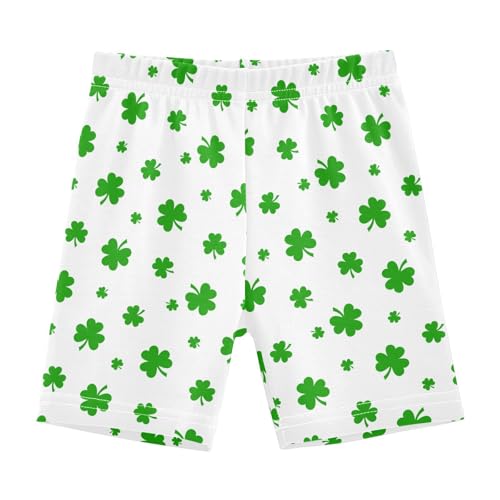 JHKKU Girls St Patricks Day Shamrock Shorts Cotton Cartwheel Bike Kids Biker Under Dress Dance Short Girl Clothes 5T