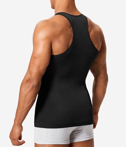 Compression Shirt Mens Shapewear Tank Top Undershirt Slimming Body Shaper Tummy Control Vest Gynecomastia with Zipper2