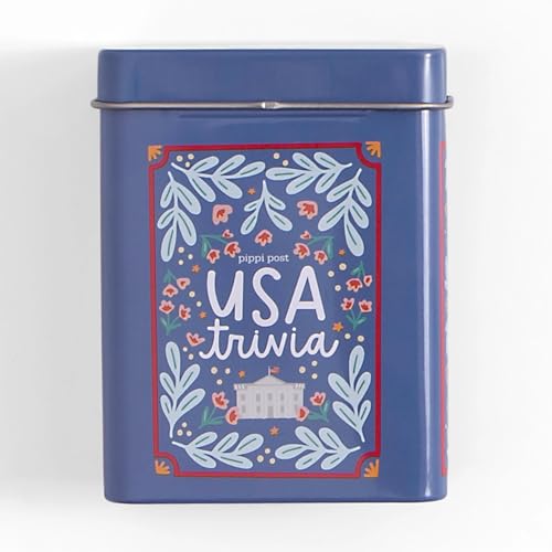 USA Trivia Card Game with Storage Tin – 50 American
