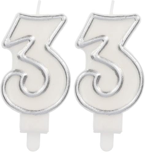 Folat Numéro Simply Chique Silver Chiffre 3-9 cm-Bougies décoration de D'anniversaire, Happy Birthday, Anniversaires, Gâteau de Mariage, 24163, Argenté, 9 cm (Lot de 2)