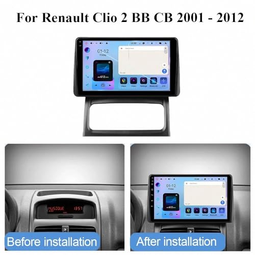 Carplay para Renault Clio 2 autoradio táctil con GPS y Android Auto 2