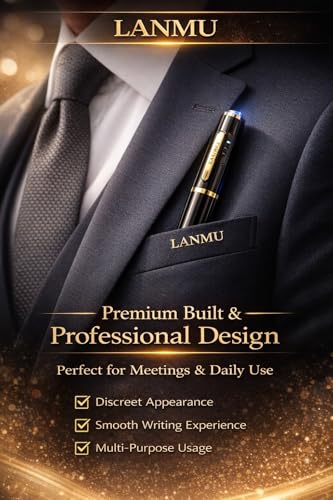 Image of LANMU *Upgraded*2026 Spy Pen 1080P Full Hd Hidden Cam 150-180 Min Battery Pocket Security in /Out Door Camera with Video Audio Recording Secret Pen Recorder&USB Cable(Limited Edition 440MAH Battery)
