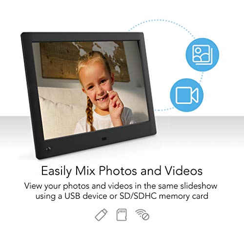 NIX Advance 10 Inch USB Digital Picture Frame - HD IPS Display, Auto-Rotate, Motion Sensor, Remote Control - Mix Photos and Videos in The Same Slideshow - Thumbnail 2
