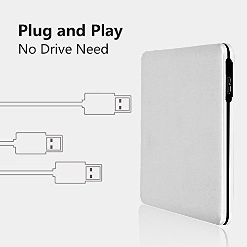 USB 3.0 External Blu-Ray DVD/BD/CD Drive, Portable Ultra-Thin 3D Blu-ray Player/Writer/Burner Used for The MacBook Pro Air, Apple Mac and So On Various Brand Computer Desktop, Laptop (Silver) - Thumbnail 7