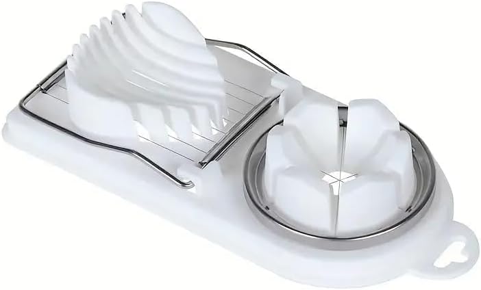 2-in-1 Egg Cutter Slicer Tool for Hard Boiled Eggs, Stainless Steel Wire Kitchen Gadget – Multipurpose Egg & Fruit/Vegetable Slicer, Easy Clean, Dishwasher Safe (Home/Hotel)