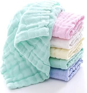 Muslin Baby Washcloths – 6 Pack Organic Cotton Face Towels for Newborns – Ultra-Soft, Reusable & Absorbent – Gentle on Sensitive Skin – Unisex Baby Gift Set