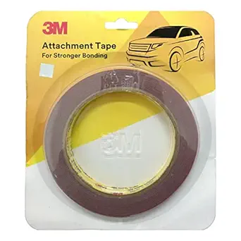 3M Attachment Tape for Stronger Bonding, Interior & Exterior Use in Automotive Areas with Double Side Acrylic Foam Tape, Superior Adhesive, Versatile Use & Easy to Use (12mmX10m, Grey, Pack of 1)