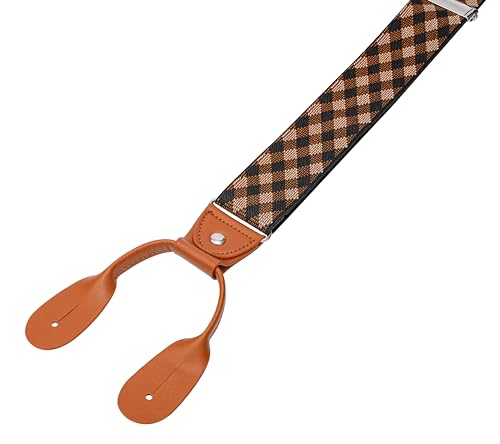 Image of Suspenders for Men Button End Adjustable Y-Back Elastic 47 Inches