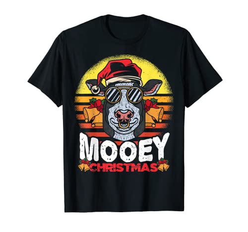 Cow Mooey Christmas Farmer Cow Lover For Men Women Kids Camiseta
