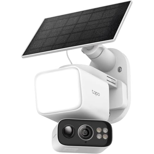 Tapo 2K Dimmable Floodlight Security Camera Outdoor Wireless w/Solar Panel, Pan/Tilt, 360º AI Tracking, Free Person/Vehicle Detection, Works w/Alexa and Google Assistant, SD/Cloud (Tapo C615