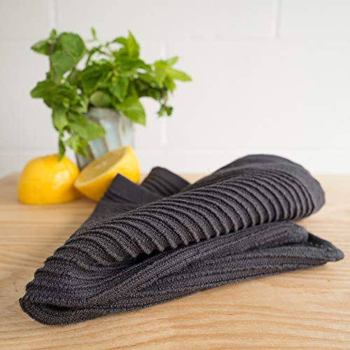 Now Designs Ripple Kitchen Dishcloth, Set of 4, Black by Now Designs - Image 6