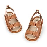 HsdsBebe Infant Baby Boys Girls Summer Beach Sandals Breathable Athletic Anti-slip Soft Sole Newborn First Walker Crib Shoes(HM1412 brown,3)