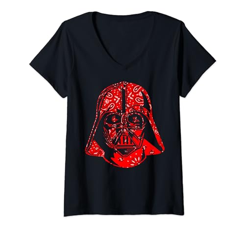 T-shirt Star Wars femme Dark Vador au style paisley rouge idéal au quotidien
