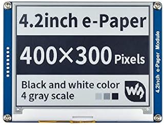 Waveshare 4.2 Inch E-Paper Display Module Kit 400 x 300 Resolution 3.3v/5v E-ink Electronic Screen with Embedded Controller SPI Interface for Raspberry Pi/Jetson Nano/Arduino,Support Full Refresh