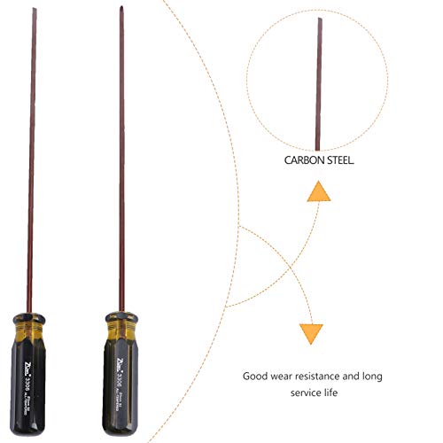 Doitool 2Pcs Phillips Screwdriver And Slotted Screwdriver 15 Inch Long Screwdriver Set Magnetic Tip Cross Head And Flat Head Screwdriver Set #TOP3