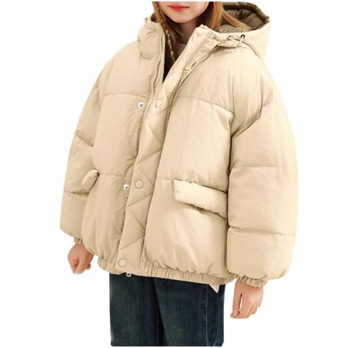 Girls Winter Long Sleeve Puffer Jacket Thicken Baggy Short Down Coats Fashion Insulated Thermal Padded Coat with Hood