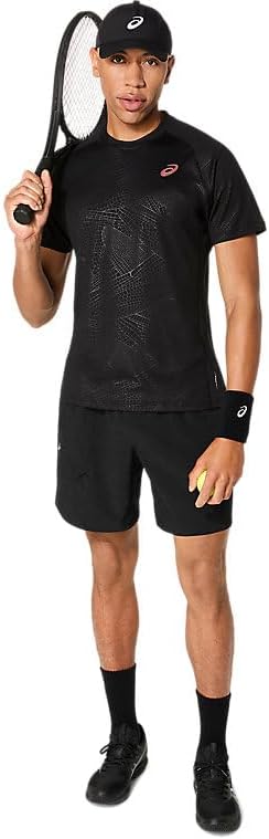 ASICS Men's Match Short Sleeve TOP Night Energy Tennis Apparel