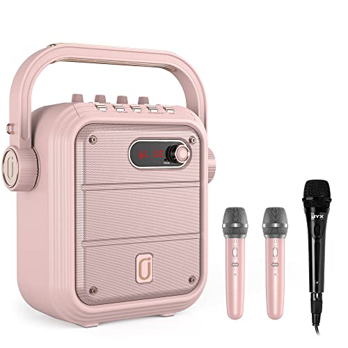 Jyx Karaoke Machine With 3 Mics, Pink Karaoke Speaker With Treble/Bass Adjustment,Bluetooth Speaker Pa System With Vocal Cut, Support Tws/Rec/Bt/Usb/Sd/Aux For Party,Livestream #TOP19