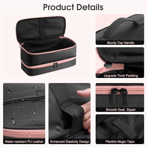 Image of Travel Carrying Case for Hair Dryer for Shark FlexStyle Hair Dryer Bag Double-Layer Beauty Styler Organizer Hair Tool Storage Bag Hairdryer Accessories Black Case