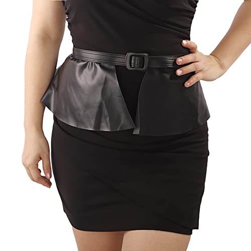 Jumwrit Pu Leather Waist Belt Fashion Dress Belt for Women Adjustable Skirt Belt with Buckle Elegant Wrap Wide Cinch for Dress Solid Color Corset Belt Waistband(Style 4)