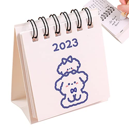 Jasufud Mini Calendrier de Bureau 2023 - Mini Calendrier de Bureau de Janvier 2023 à décembre 2023 - Calendrier de Bureau à Rabat Minimaliste, Mini Calendrier Debout pour Le Bureau à Domicile Cover