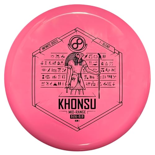 Khonsu in I-Blend Grip Plastic | Easy-to-Throw Midrange Disc | Great for Disc Golfers at All Levels (Pink)