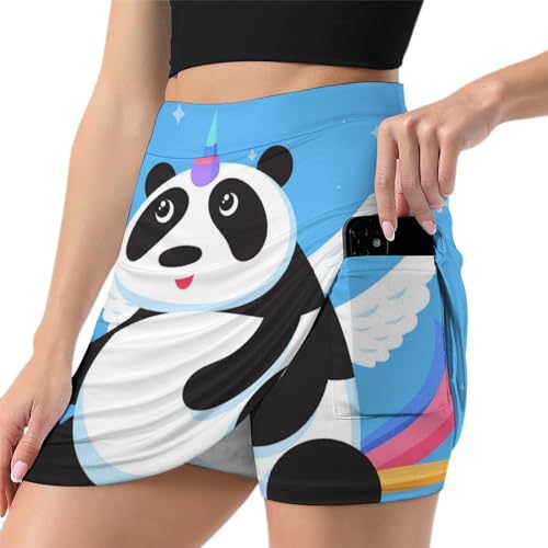 Mini jupe de course panda licorne pour le sport et le tennis féminin