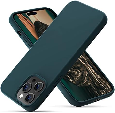 OitiYaa Silicone Case Compatible with iPhone 14 Pro Max Case 6.7 Inch, Soft Ultra Slim Protective Shockproof Liquid Silicone Phone Case with Anti-Scratch Microfiber Lining,Stone
