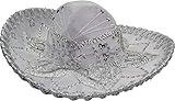 Authentic Mariachi Flowers Style Hat Fancy Premium Mexican Sombrero Charro Hats Made in Mexico (Choose Size & Color) (Men, White/Silver)