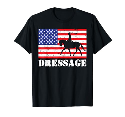 Drapeau américain vintage pour cheval T-Shirt