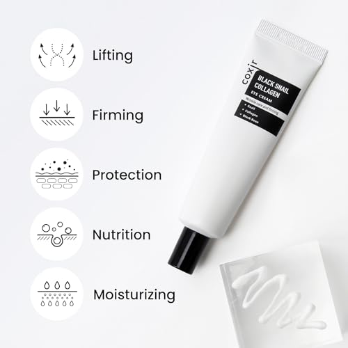 COXIR Black Snail Collagen Eye Cream (30 Ml / 1.01 Fl.Oz.) Black Beans, Snail Slime, Formulated Collagen Slimy Structure Of This Cream - Image 6