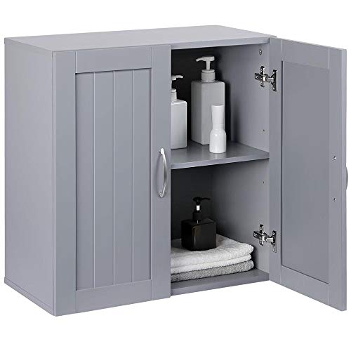 Yaheetech Bathroom Medicine Cabinet 2 Door Wall Mounted Storage Cabinet with Adjustable Shelf