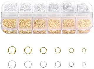 SAVITA 1300pcs Open Jump Rings, Gold and Silver Jump Rings for Jewelry Bracelet Keychains Mixed Sizes Connector Rings for Charms (4-10mm)