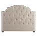 Tousmesmeubles Tête de lit capitonnée Bois/Tissu Crème - NEEN - L 160 x l 10 x H 130 - Neuf